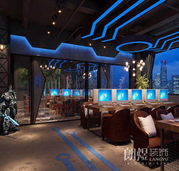 動感時尚電競網(wǎng)咖裝修效果圖