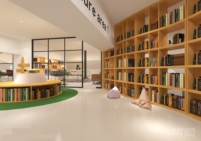 閱讀、休閑區(qū)-UE少兒英語培訓機裝修設計效果圖
