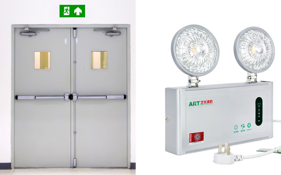 防火安全門及應(yīng)急照明燈