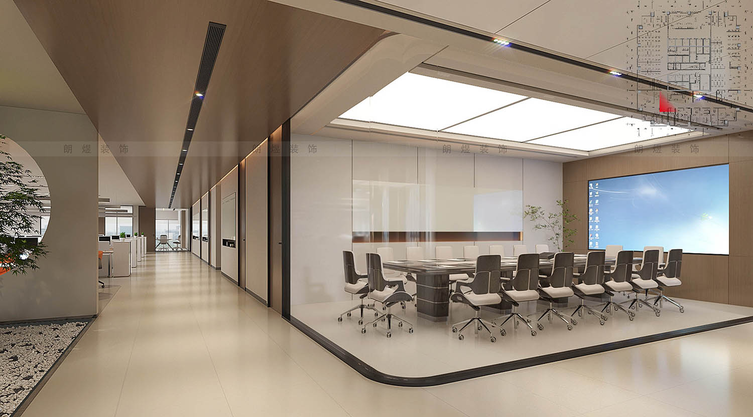 辦公室中型會(huì)議室裝修效果圖/2