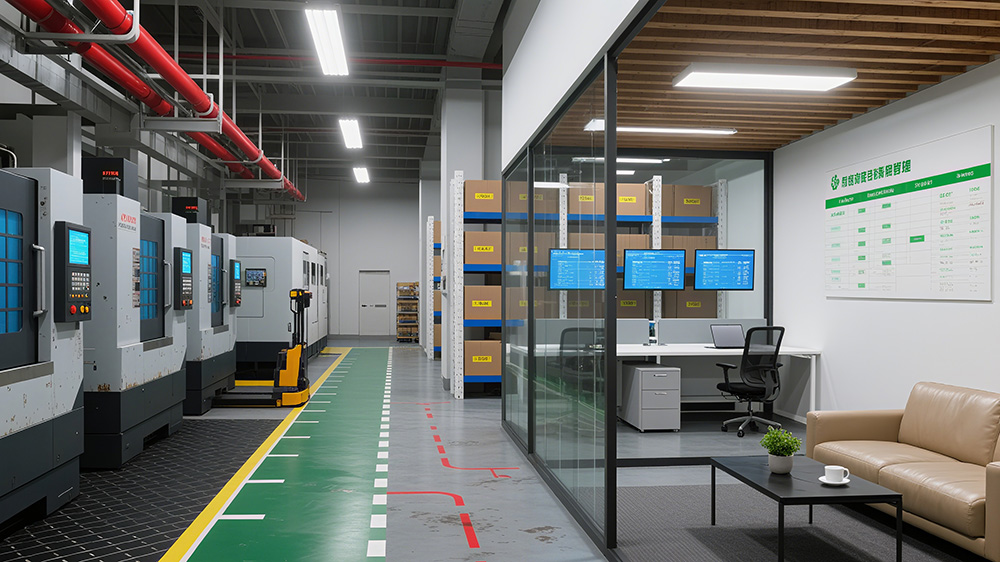 廠(chǎng)房生產(chǎn)區(qū)、倉(cāng)儲(chǔ)、辦公區(qū)與休息區(qū)一體化布局